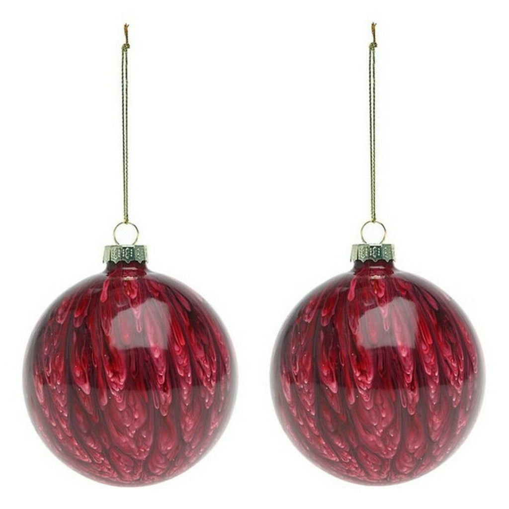 Crystal Bauble Ornaments, Brown & Red, Set of 2 (8cm)