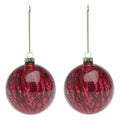 Crystal Bauble Ornaments, Brown & Red, Set of 2 (8cm)