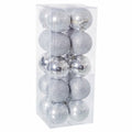 Silver Bauble Ornaments, Set of 20 (6cm)