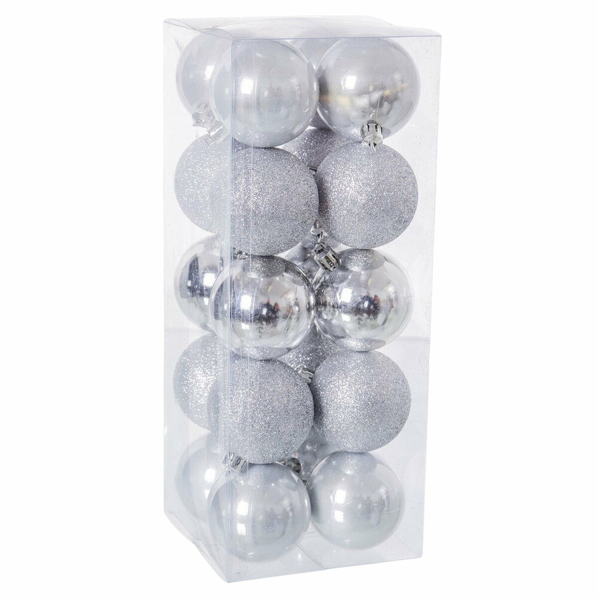 Silver Bauble Ornaments, Set of 20 (6cm)