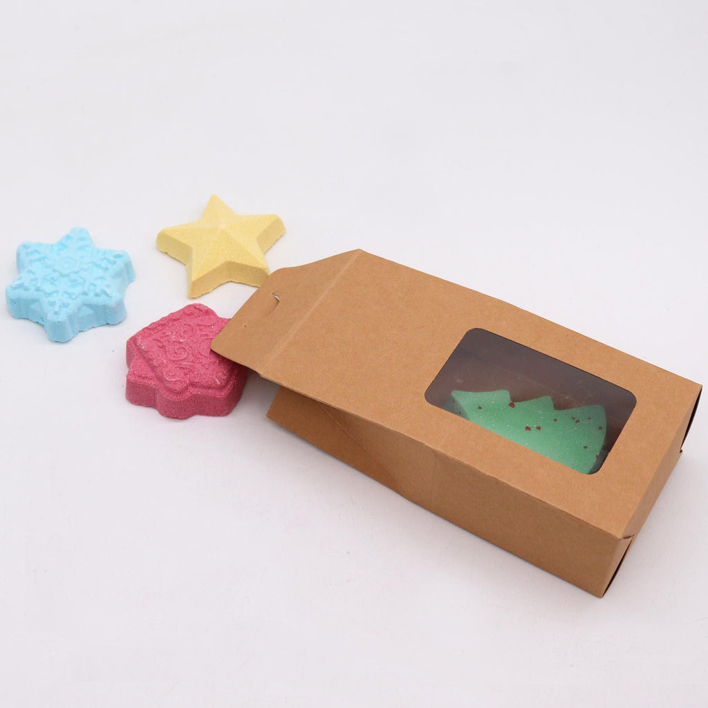 Christmas Bath Bomb Gift Set - Snowflake & Star Bath Bombs